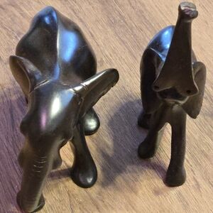 Elegant Black Elephant Figurines